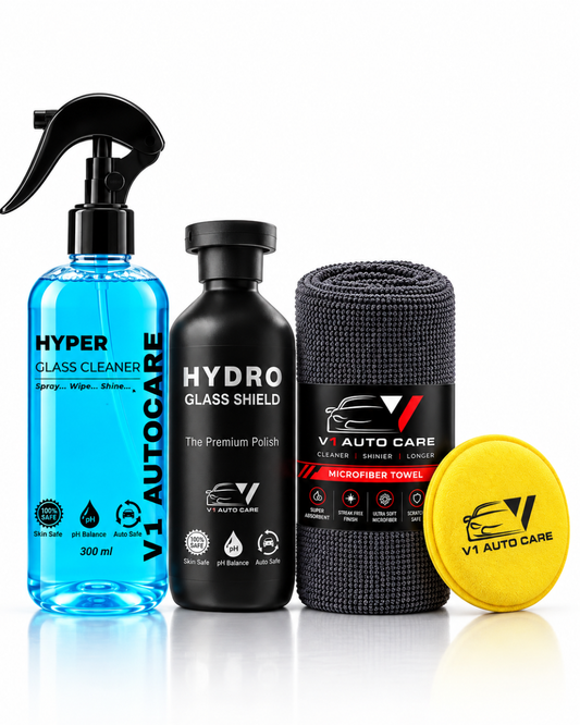 4-in-1 Car Glass Care Kit – Clean, Polish & Shine